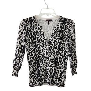 Sofia by Sofia Vergara Leopard Print Cardigan - Black and White XSmall Animal